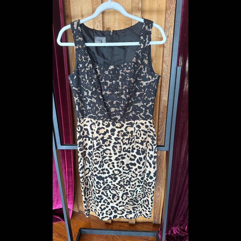 Muse Leopard and Lace cocktail dress